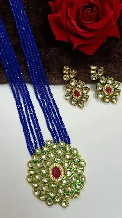 Beautiful Stone Long Kundan Set for Women