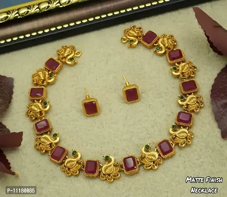 Gold Plated Fancy Traditional Jewellery Set-thumb0