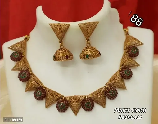 -Bridal Special Gold Plated Brass Jewellery Set-thumb0