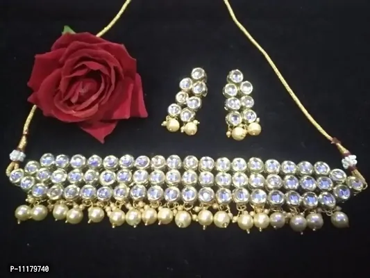 Trendy Pearl Kundan Choker Set For Women