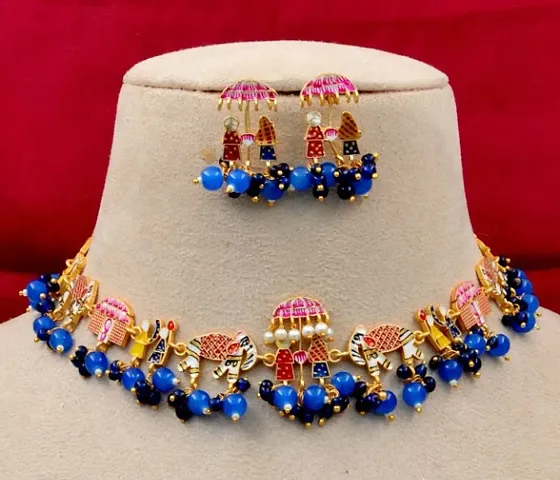 Traditional Hand Painted Necklace Set for Women