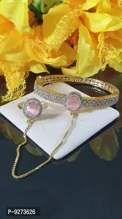 Bracelet With Ring Pink