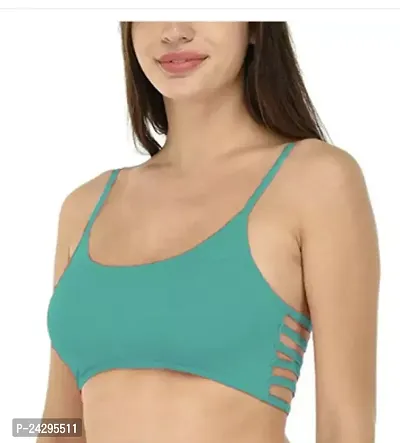 Stylish Green Cotton Blend Solid Bras For Women-thumb0