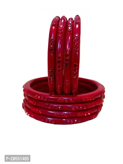 Rajasthani traditional lac bangles set of red color