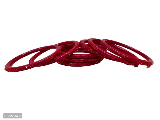 Rajasthani traditional lac bangles set of red color-thumb3