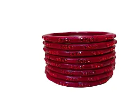 Rajasthani traditional lac bangles set of red color-thumb1