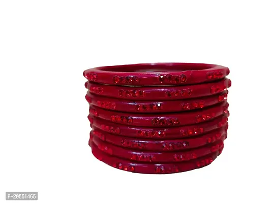 Rajasthani traditional lac bangles set of red color-thumb2