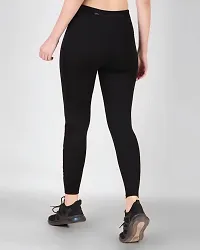 NEXSTEP Womens Camouflage Gym Leggings | Back Zipper Pocket | Premum Stretch Fabric (3XL, Black)-thumb1