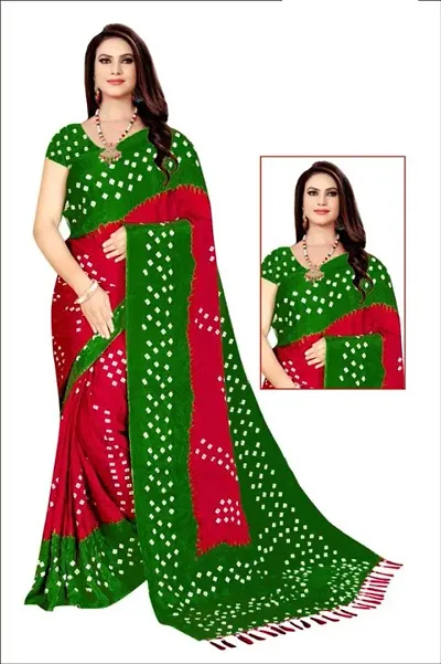 Bandhani Georgette Printed Saree With Blouse Piece
