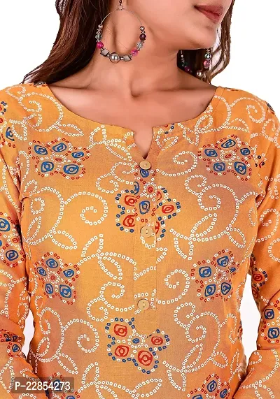 Mittal Trendz Women's Blend Printed Kurti with Pant-thumb3