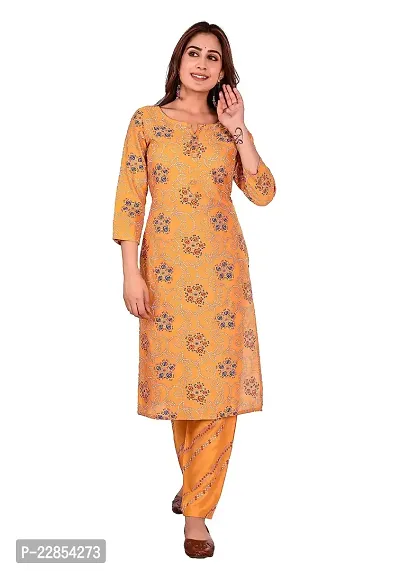 Mittal Trendz Women's Blend Printed Kurti with Pant-thumb2