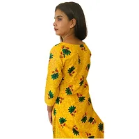 Mittal Trendz Floral Printed Cotton Kurti Set (Large, Yellow)-thumb1