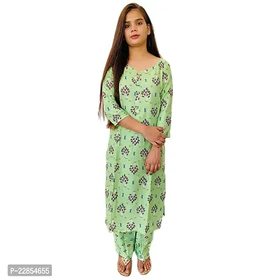 Mittal Trendz Fashionable Rayon Kurti Set for Women (Large, Green)-thumb0