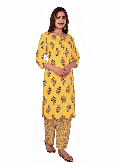 Mittal Trendz Floral Kurti Pant Set for Women - Jaipuri Kurta Set - Kurta Set for Women Girls