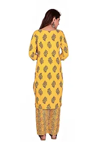 Mittal Trendz Yellow Floral Printed Cotton Kurti Pant Set for Women - Jaipuri Kurta Set - Kurta Set for Women  Girls-thumb4