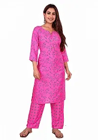 Mittal Trendz Elegant Rayon Printed Kurti Set-thumb1