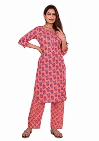 Mittal Trendz Yellow Floral Printed Cotton Kurta Pant Set for Women - Jaipuri Kurta Set - Kurta Set for Women  Girls-thumb1