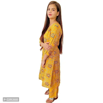 Mittal Trendz Printed Rayon Kurta Pant Set for Women - Jaipuri Kurti Pant Set - Kurta Set for Women  Girls-thumb0