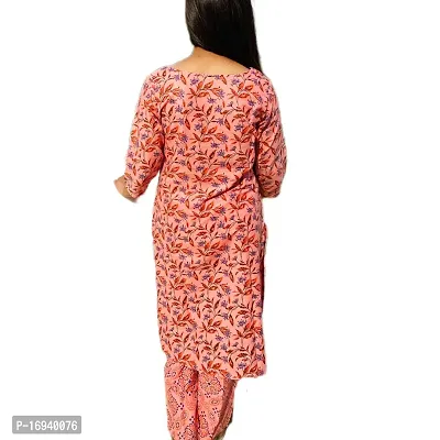 Lovely cotton printed straight kurti with pant-thumb2