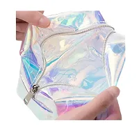 Holographic 2 Pieces Makeup Bag - Clear Makeup Bag for Women - Travel Clear Cosmetic Bag - Waterproof Large Clear Makeup Pouch with Zipper-thumb3