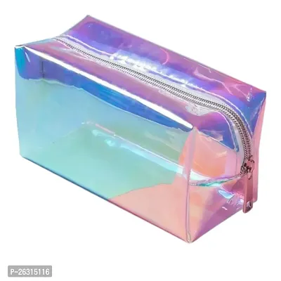 Holographic 2 Pieces Makeup Bag - Clear Makeup Bag for Women - Travel Clear Cosmetic Bag - Waterproof Large Clear Makeup Pouch with Zipper-thumb2