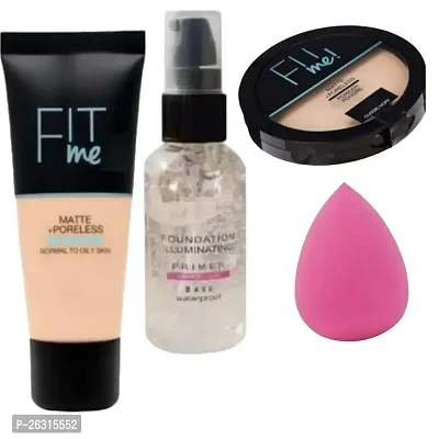 Bridester Beauty Fit Me Matte+Poreless Liquid Tube Foundation Natural  Fit Me Compact Powder That Protects Skin From Sun, Absorbs Oil, Sweat and Helps You To Stay Fresh For Upto 12Hrs  Spray Primer
