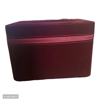 Bridester Cosmetic Bag to Store Makeup and Jewellery Bridal Vanity Box (Maroon)