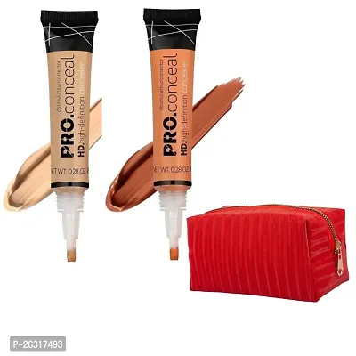 Bridester Pro Natural Concealer for Face Makeup - Creamy Beige and Orange Corrector Natural Finish