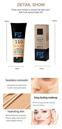 Bridester Fit We Concealer Liquid Foundation full Coverage Freckles Acne Long-Lasting Professional Liquid Foundation-thumb1