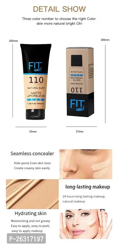 Bridester Fit We Concealer Liquid Foundation full Coverage Freckles Acne Long-Lasting Professional Liquid Foundation-thumb2