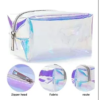 Holographic 2 Pieces Makeup Bag - Clear Makeup Bag for Women - Travel Clear Cosmetic Bag - Waterproof Large Clear Makeup Pouch with Zipper-thumb2