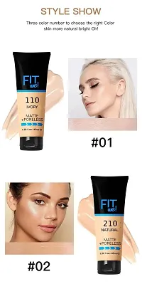 Bridester Fit We Concealer Liquid Foundation full Coverage Freckles Acne Long-Lasting Professional Liquid Foundation (natural)-thumb1