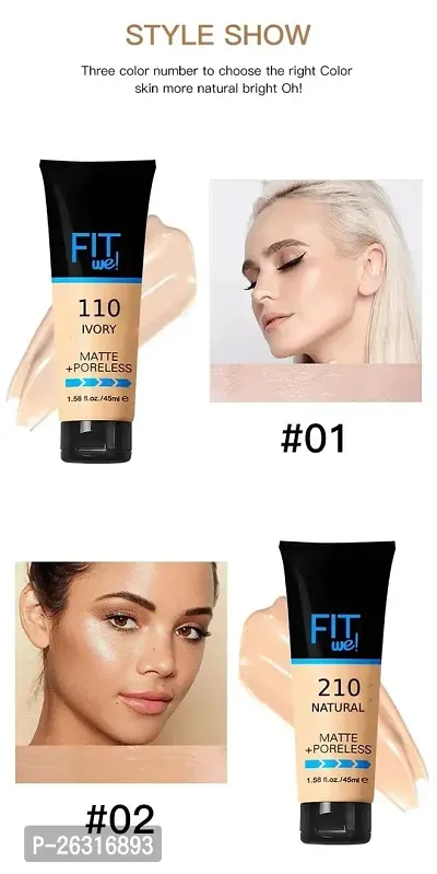 Bridester Fit We Concealer Liquid Foundation full Coverage Freckles Acne Long-Lasting Professional Liquid Foundation (natural)-thumb2