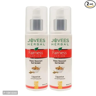 Jovees Sunscreen Fairness SPF 25 Lotion for Oily, Sensitive, Dry Skin |Light Weight,Non Greasy, Quick Absorbing | Protects from Tanning  Uneven Skin Tone 200 ML (Pack of 2)-thumb0