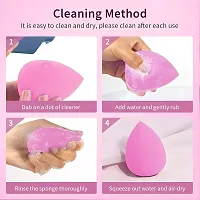 Bridester 5 pcs Pink Makeup Sponge Set - Perfect for Blending Foundation and Applying Makeup - 5 Soft and Gentle Sponge Pads for a Flawless Finish-thumb1