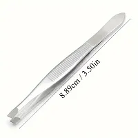 bridester 2 pcs Stainless Steel Flat Tip Tweezers For Women Eyebrow Tweezers For Hair And Eyebrows Personal Care-thumb4