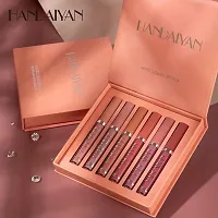 bridester 6pcs handaiyan Liquid Lipstick Set, Smudge Proof Non Sticky Lip Gloss Set, Satin Texture Plumping Lip Glaze Valentine's Day-thumb2