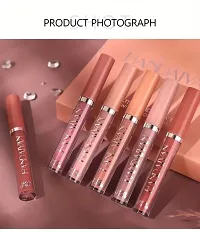 bridester 6pcs handaiyan Liquid Lipstick Set, Smudge Proof Non Sticky Lip Gloss Set, Satin Texture Plumping Lip Glaze Valentine's Day  (SET-1)-thumb3