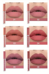 bridester 6pcs handaiyan Liquid Lipstick Set, Smudge Proof Non Sticky Lip Gloss Set, Satin Texture Plumping Lip Glaze Valentine's Day  (SET-1)-thumb2