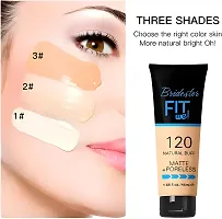 Fit Me make up cream foundation Full Coverage Face concealer for Women Oily Dry Skin plus Fit me matte + poreless primer plus contour stick plus 36 H eyeliner plus 2 pcs beauty blender (pack of 6 pcs)-thumb3