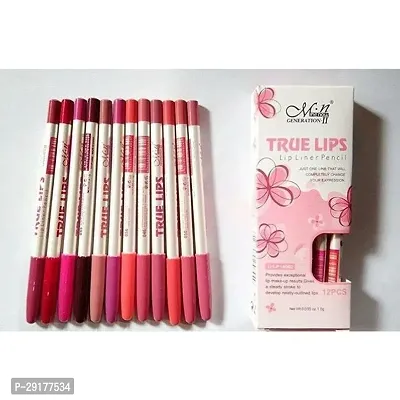 menow True Lips Lip Liner Pencil, Velvet Finish  Set of 12 Multicolor-thumb2