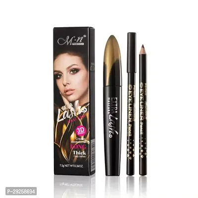 Menow Makeup Curling Mascara Eyelash Makeup Curling Mascara Waterproof Lengthening Mascara and eyeliner (set of 3)