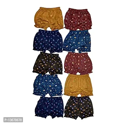 Ladies Printed Boyshorts Drawer for Girls | Cotton Inner Wears Bloomer Briefs Panties for Girl | Girls Underwear Combo Pack of 10