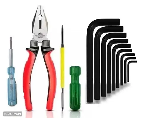 Combination Plier Line Tester 2in1 Screwdriver 7 inch Hillgrove 9 Pieces AKS1 Full Hex Allen Key Kit 4IN1 Kit-thumb0