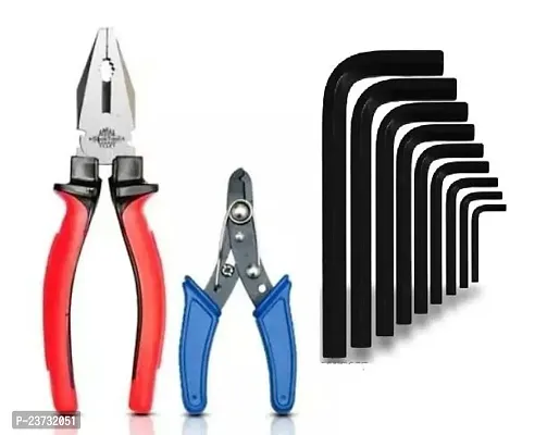 Combination Plier Wire Cutter hillgrove 9 pieces aks1 full hex allen key kit 3IN1 Kit-thumb0