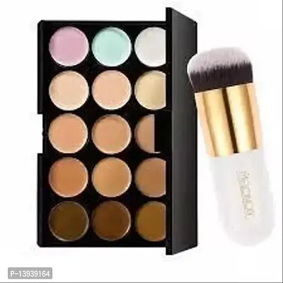 15 Colors Natural Contour Face Cream Makeup Concealer Palette + Make Up Brush