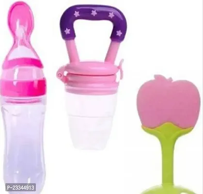 Baby feeding accessories pack of 1 spoon bottle fruit nibbler and teether for baby-thumb0
