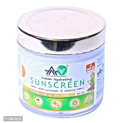 Ayuvani Cucumber  Aloevera Sunscreen Spf 50 Pa ++++ with Water Light Protection Hydrating Sun Cream with Moisturizer for All Skin Type-thumb0
