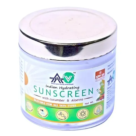 Ayuvani Cucumber  Aloevera Sunscreen Spf 50 Pa ++++ with Water Light Protection Hydrating Sun Cream with Moisturizer for All Skin Type