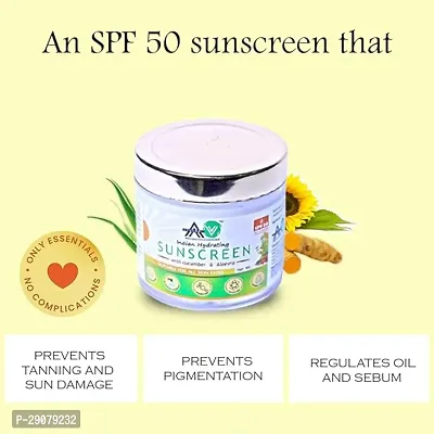 Ayuvani Cucumber  Aloevera Sunscreen Spf 50 Pa ++++ with Water Light Protection Hydrating Sun Cream with Moisturizer for All Skin Type-thumb3